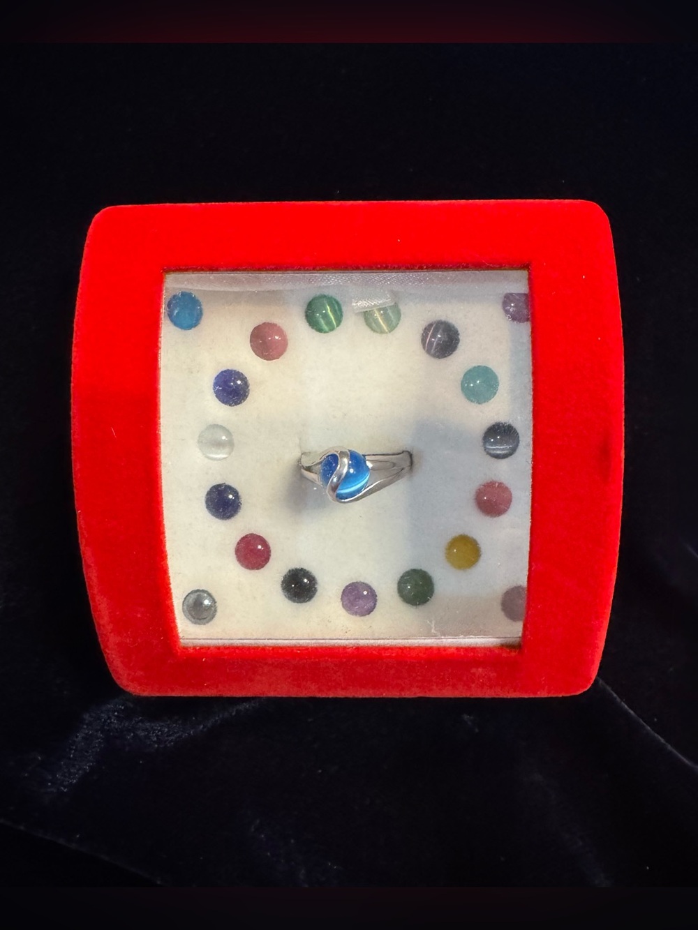 Vintage Sterling Silver Ring, 6, w/ 20 Multicolor Interchangeable Center Beads - Picture 4 of 15